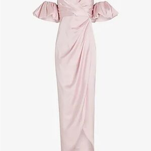 Chic Off-Shoulder Pink Maxi Dress
